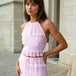 Calliope Maxi Top and Skirt Set Baby Pink Close Front