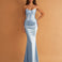 Camila Corset Satin Gown Arctic Blue front