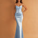 Camila Corset Satin Gown Arctic Blue front