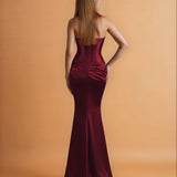 Camila Satin Corset Gown Mulberry Back