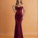 Camila Satin Corset Gown Mulberry Front