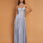Carmel Chiffon Gown Blue/Grey front