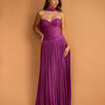 Carmel Chiffon Gown Mulberry front