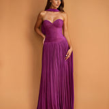 Carmel Chiffon Gown Mulberry front