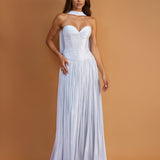 Carmel Chiffon Gown Sky Blue front