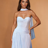 Carmel Chiffon Gown Sky Blue back