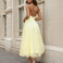 carrie midi tulle dress yellow lemon