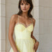 carrie midi tulle dress yellow lemon