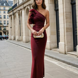 Cassiana Mesh Maxi Dress Wine Front