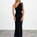 Cassiana Mesh Maxi Dress Black back