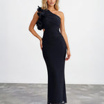 Cassiana Mesh Maxi Dress Black Front