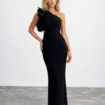 Cassiana Mesh Maxi Dress Black front