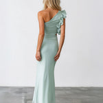 Cassiana Mesh Maxi Dress Sage Back