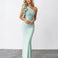 Cassiana Mesh Maxi Dress Sage Front