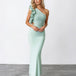 Cassiana Mesh Maxi Dress Sage Front