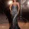 Ramona Strapless Beaded Gown - Black/Nude