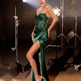 Theodora Embellished Corset Gown - Emerald