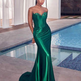 Blair Strapless Corset Gown - Emerald