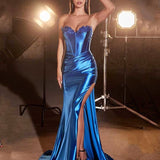 Blair Strapless Corset Gown - Royal