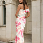cecilia pink floral one shoulder back