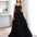 Celeste Layered Strapless Gown - Black