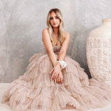 Celeste Layered Strapless Ball Gown - Blush