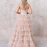 Celeste Layered Strapless Gown - Blush