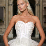 Celeste Layered Strapless Ball Gown Ivory Front