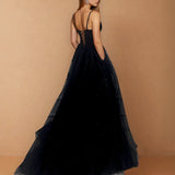 Celina Tulle Corset Gown Black Back