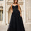 Celina Tulle Corset Gown Black Front