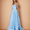Ciara Satin Corset Gown Pale Blue Front