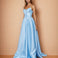 Ciara Satin Corset Gown Pale Blue Front