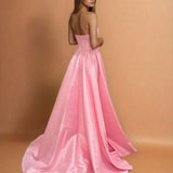 Ciara Satin Corset Gown Pale Pink Back