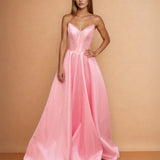 Ciara Satin Corset Gown Pale Pink Front 2