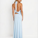 Claire Maxi Top and Skirt Set Baby Blue back