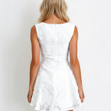 Clover Mini Dress White back