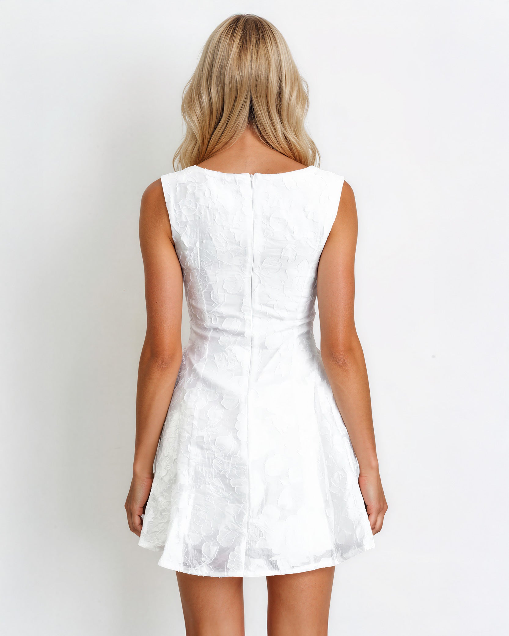 Clover Mini Dress White back
