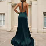 Corine Satin Gown - Emerald
