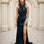 Corine Satin Formal Gown - Emerald Front