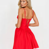 Dahlia Mini Dress Red back