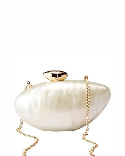 Damiana Clutch - Milky White