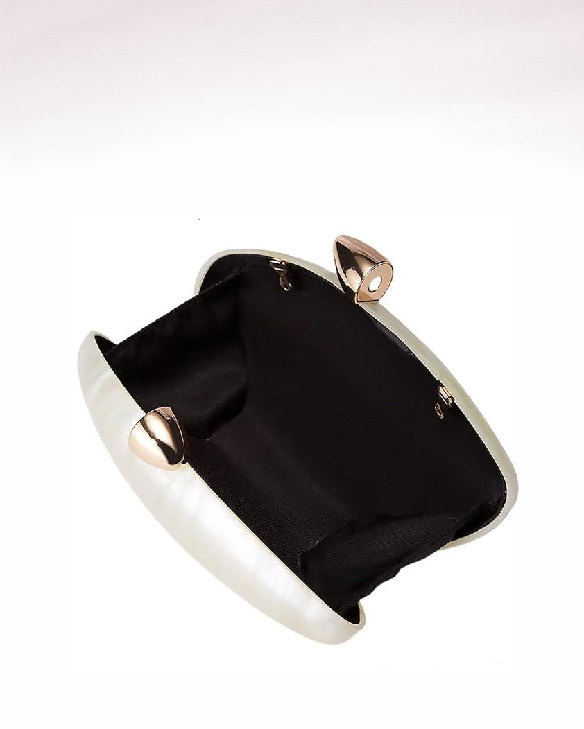Damiana Clutch Milky White open