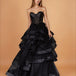 Daphne Corset Tulle Gown Black Front