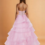 Daphne Corset Tulle Gown Pale Pink Back