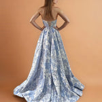 Davina Corset Gown Blue Back