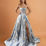 Davina Corset Gown Blue Front