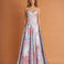 Donatella Satin Corset Gown Pale Blue Floral FRONT
