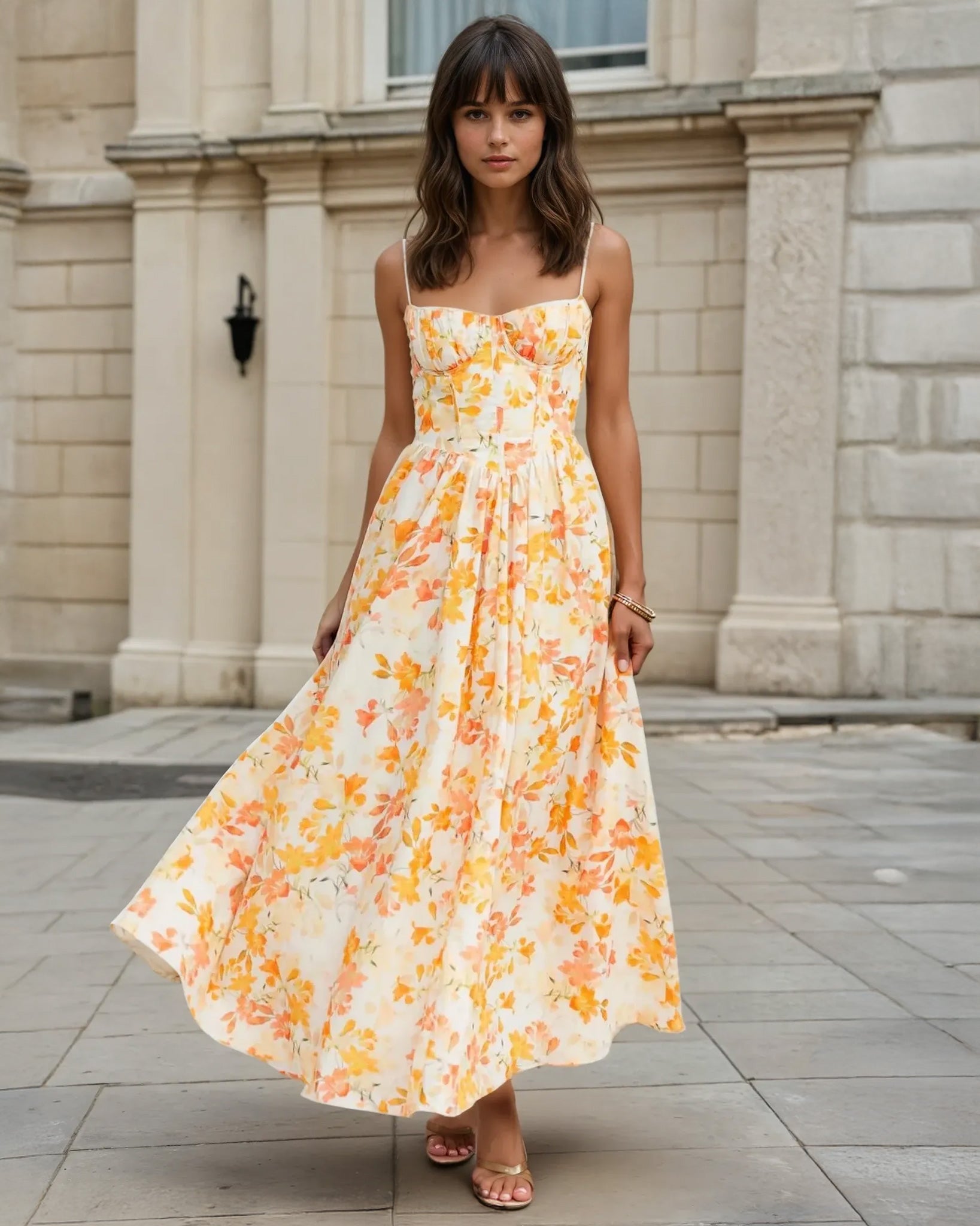 Elara midi print floral front