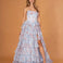 Elizabetta Layered Corset Gown Pale Blue Floral FRONT