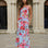 Elowen One Shoulder Maxi Dress Blue Floral Front